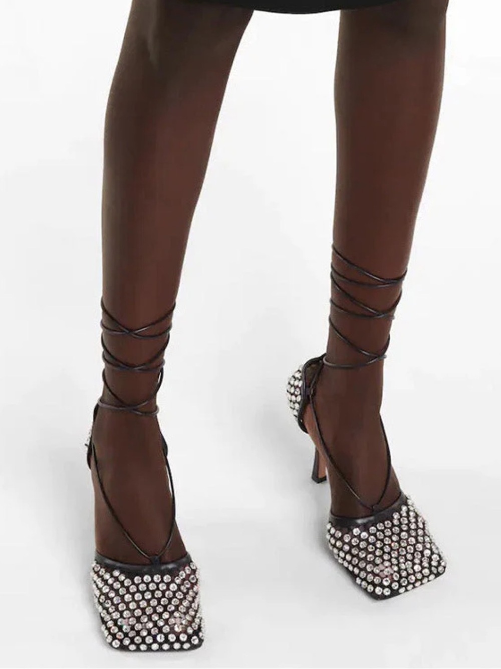Bottega Veneta Sparkle Stretch Embellished Mesh Ankle Strap Pumps Size EU 39 - Picture 2 of 9
